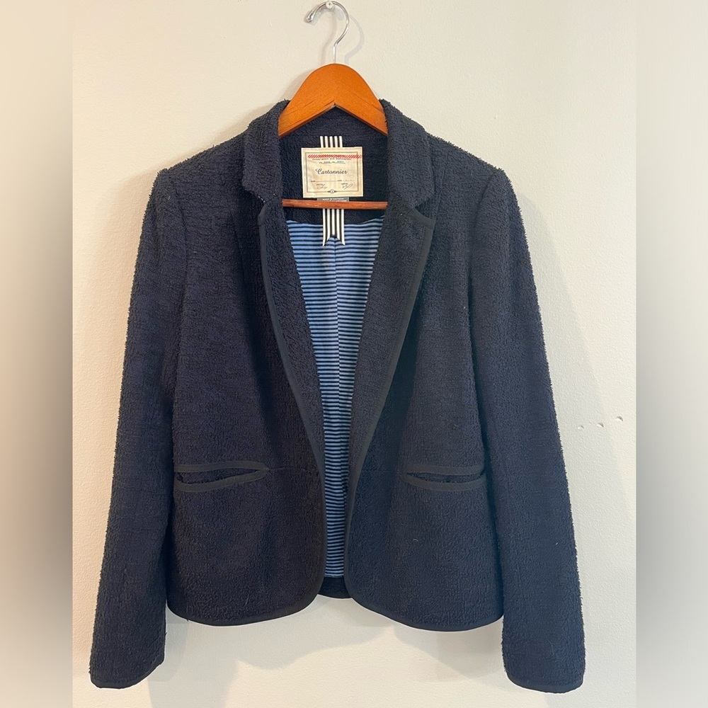 Cartonnier Anthropologie Women size 6 Navy Blue
Textured Tweed Blazer